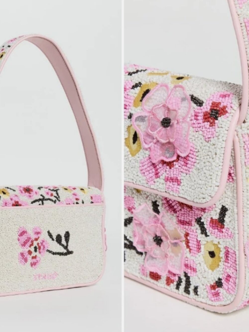 STAUD TOMMY BEADED BLOSSOM FLORAL TAPESTRY Shoulder Bag MSRP$395 Artistic & Chic - Picture 9 of 16